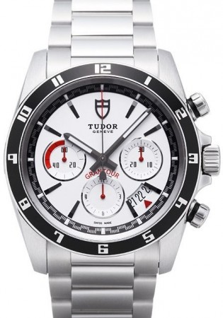 AAA Repliche Tudor Grantour Chrono quadrante bianco cinturino in acciaio orologio da uomo 20530N-3